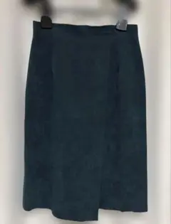 ダークグリーン タイトスカート スエード風　38