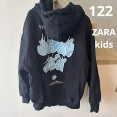 ZARA 裏起毛ブラック フード付きトレーナー 122 (6-7歳)