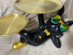 フレンチブルドッグ 小物入れ トレー 置物 ブラック ゴールドのサムネイル