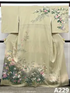 吉澤友禅 手描友禅 色留袖 一つ紋 金駒刺繍 金彩 貝合わせ文様 正絹 