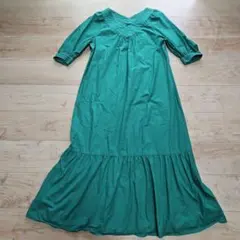 ☆green label relaxng☆グリーンコットンロングワンピース☆