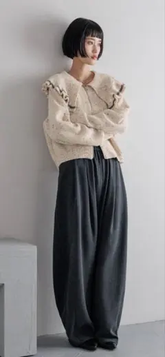 LOWRYSFARM 新作 フリルZIPカーディガン