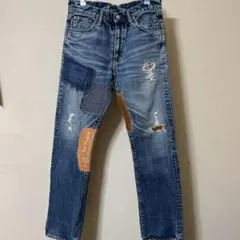 バーガスプラス　リメイクデニムパンツ　パッチワーク　32 日本製のサムネイル