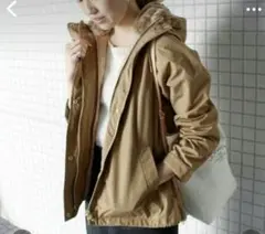 スローブイエナ　エコファーライナー付きフードミリタリーブルゾン36