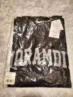 新品未使品　コットンベア天竺フレンチスリーブロゴTシャツ ブラック