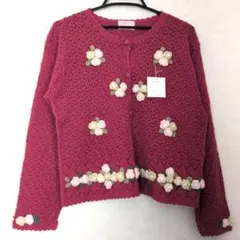 【新品】フラワーモチーフ カーディガン