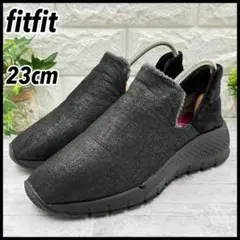 希少★fitfit フィットフィット ウェッジソール ボアグリップスニーカー23