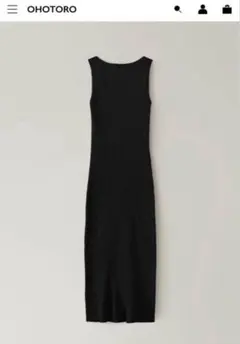OHOTORO Ribbed High Neck Ops ニットワンピース
