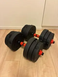 【無料おまけ付き！】可変式ダンベル10kg×2個（計20kg）バーベル連結可能のサムネイル