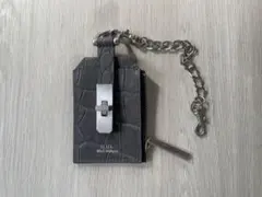 M.U.L グレー 合成皮革 コインケース チェーン付き