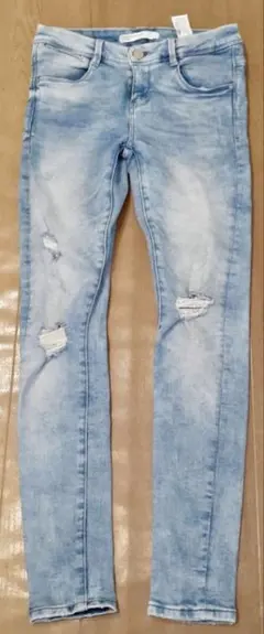 ZARA　レディース　デニム　26 ストレッチ　クラッシュ　ダメージ