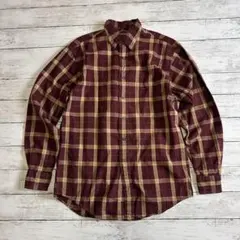 90s St.John's Bay チェックネルシャツ S相当　アースカラー古着