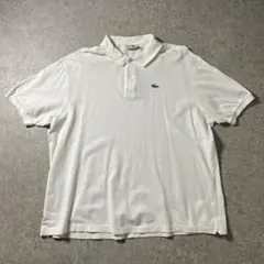 フランス製 CHEMISE LACOSTE ポロシャツサイズ4 白フレラコ鹿の子