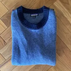 【美品】patagonia ウールニット セーター S ブルー バイカラー