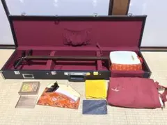 翠　地唄 三味線 金細 子持ち綾杉胴 トチ有 紅木 K9 刻印有 翠様専用 地唄 三味線 金細 子持ち綾杉胴 トチ有 紅木 K9 刻印有