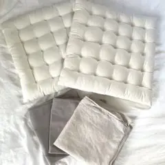 無印良品 綿麻 キルティングシートクッション　カバーセット