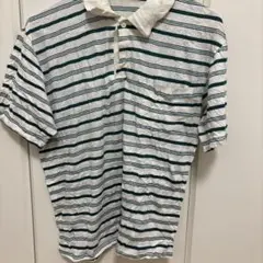 ストライプ 半袖ポロシャツ 古着 ファッション シマシマ【M】