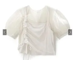 GRL シアー半袖シャツ ホワイト