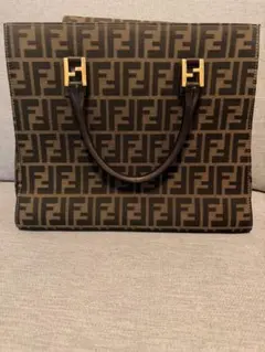 FENDI フェンディ ズッカ柄 ミニトートバッグハンドバッグ レザー