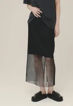 JEANASIS姉妹【eL】Mesh Layered Skirt　黒Fのサムネイル