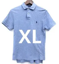 古着 ポロ ラルフローレン 半袖 ポロシャツ XL 男女兼用 水色