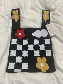 D.KELLY ニットバッグ フラワー チェッカー 新品未使用