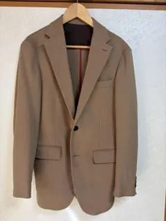 ベージュ シングルブレスト ビジネスジャケット