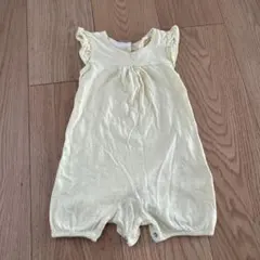 淡い黄色 フリル付きロンパース