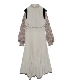 snidel プリーツスイッチングプリントワンピース