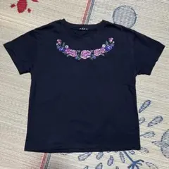 INGNI 半袖 Tシャツ ブラック 花柄刺繍のサムネイル