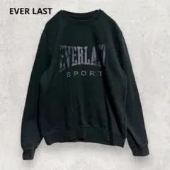 ​EVERLAST ヴィンテージ風ロゴスウェット M 黒 古着MIX ストリートのサムネイル
