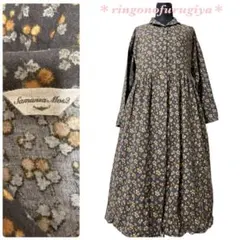 Samansa Mos2●ロングワンピース●ナチュラル系●F●茶系花柄