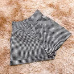 グレイル GRL（M）千鳥格子 キュロットパンツ ショートパンツ ブラック