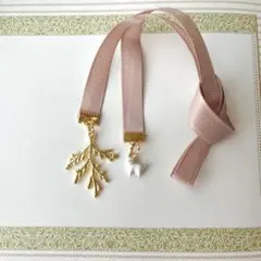リボンのブックマーク（ねこ・木の枝）