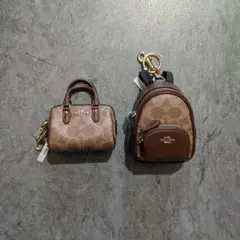 未使用 COACH チャーム ミニボストン ミニリュック ブラウン セット