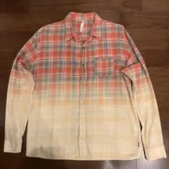 売り切り価格　glamb チェック柄 長袖シャツ オレンジ