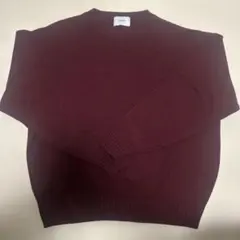 CONFIRM クルーネックニット ボルドー Lワインレッド