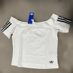 新品　adidas 半袖　オフショル　ホワイトのサムネイル