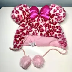 希少！ディズニー ミニーマウス レオパード ヒョウ柄 ピンク ファンキャップ
