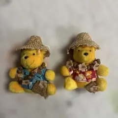 ぬいぐるみ プーさん2体セット 麦わら帽子　アロハ