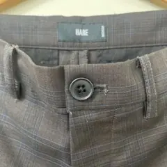HARE チェック柄ブラウンスラックス M
