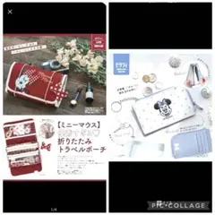 【ゼクシィ】ミニーマウス 折りたたみトラベルポーチ+カード&コインケース