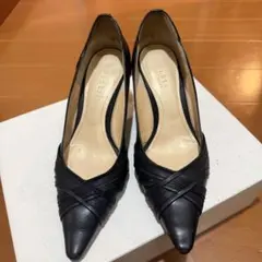 pitti ブラックレザー 黒ハイヒール 21.5cmのサムネイル