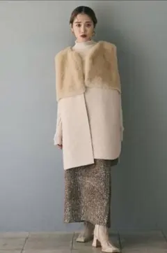 ANDREA&Co　ロングファージレ　シアーカットソー　ラメフェザースカート3点