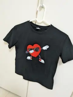 ハートキャラクター 黒 Tシャツ
