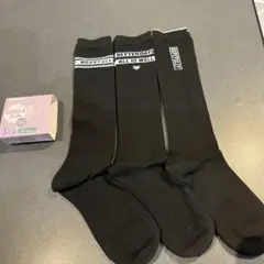 【新品☆19-24㎝】女の子用　ハイソックス　靴下　3足セット　通学用　⑥