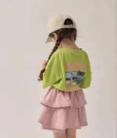 ユニセックス バックプリント 半袖Tシャツ　130のサムネイル