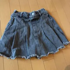デニム キュロットスカート グレー