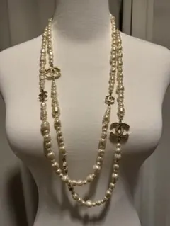 【CHANEL 13P ココマーク パールネックレス 刻印あり】のサムネイル