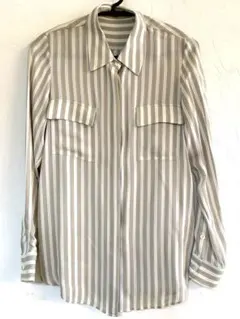 セオリーリュクス theoryluxe 長袖 シャツ ストライプ　絹100%